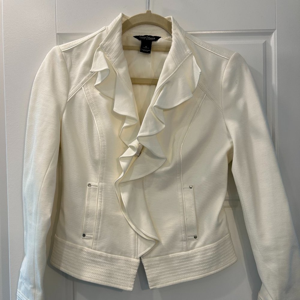 COPY - Ruffle-Front Ponte Jacket - Picture 2 of 13